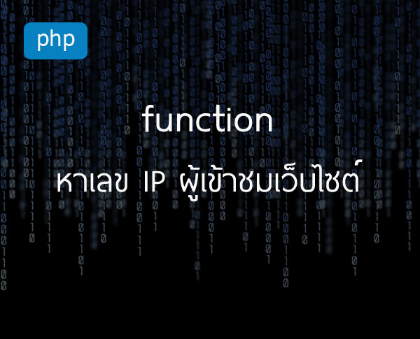 PHP สอน funtion ค้นหาเลขไอพี (ip) ผู้เข้าชมเว็บไซต์